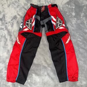 Fly Racing F-16 Youth Motocross Pants Size 24 Red Black Blue